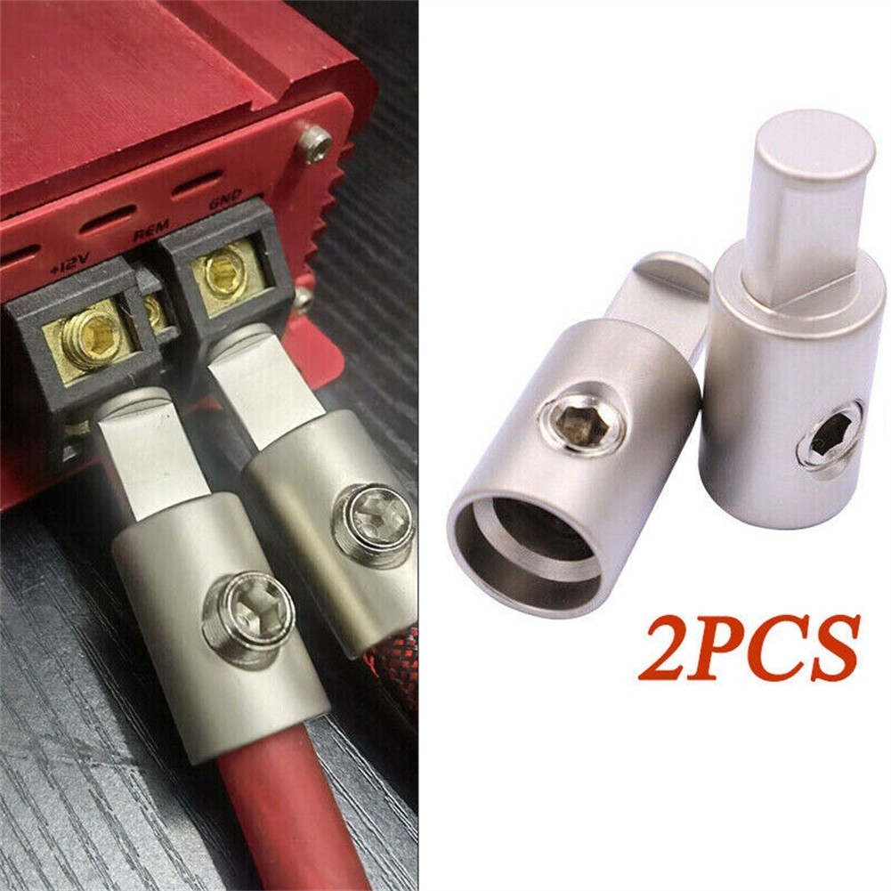 ⚡สินค้าใหม่ 5⚡2x เครื่องเสียงรถยนต์ AMP 1/0 Gauge Power Ground Wire Pin ...