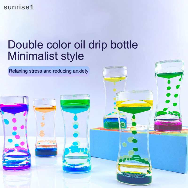 [ใหม่] 1pc Liquid Milk Color Oil Drop นาฬิกาทรายจับเวลาการเคลื่อนไหว ...