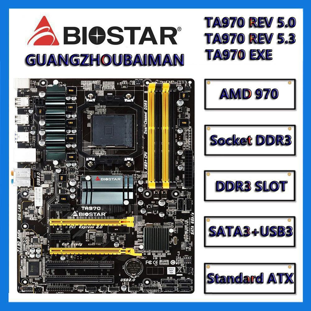 ใช้ Biostar TA970 REV5.0 TA970 REV5.3 TA970XE AM3 AM3 + AMD 970 เมน ...