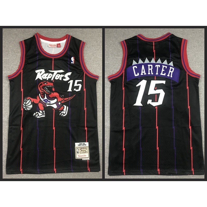 Homens Toronto Raptors #15 เสื้อบาสเก็ตบอล Vince Carter Vintage Red NBA ...
