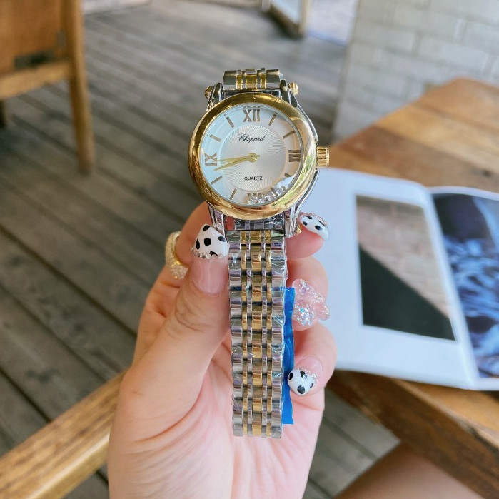 R ROLEX ROLEX เคสสแตนเลสสายสแตนเลสโรมันแกะสลัก Dial นาฬิกาหญิง Rui ...