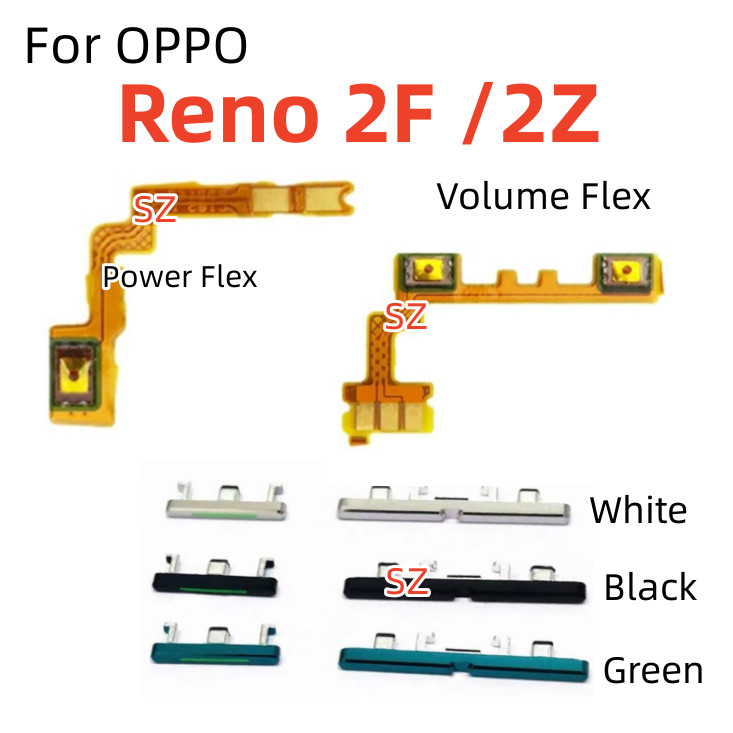 ปุ่มปรับระดับเสียงสวิตช์ไฟเปิดปิดปุ่ม Flex Cable สําหรับ OPPO Reno 2F 2 ...