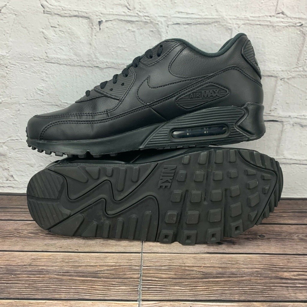 คุณภาพสูง NK Air Max 90 Essential Black/Metallic Silver-Red 302519-001 ...