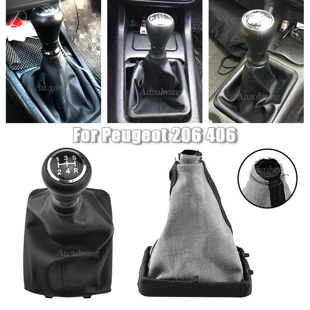 Chrome & Leather Car Shift Gear Knob Lever Gaitor Boot Cover สําหรับ ...