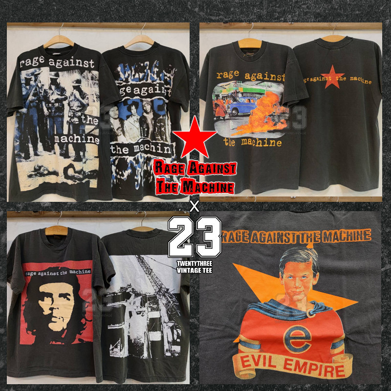 [100% Cotton] [ 23 ] X [ RAGE AGAINST THE MACHINE ] ฟอกไบโอ เสื้อวินเทจ ...