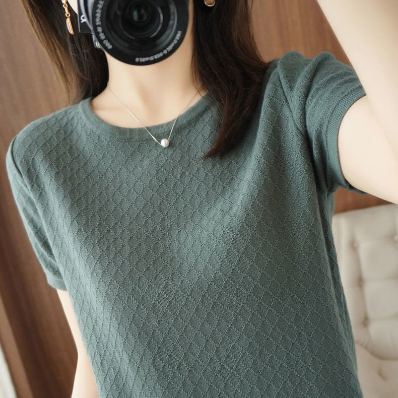 200 สามารถใส่ผ้าไหมน้ําแข็งแขนสั้นเสื้อยืดผู้หญิงหลวมเกาหลีรุ่นขนาดใหญ่ ...