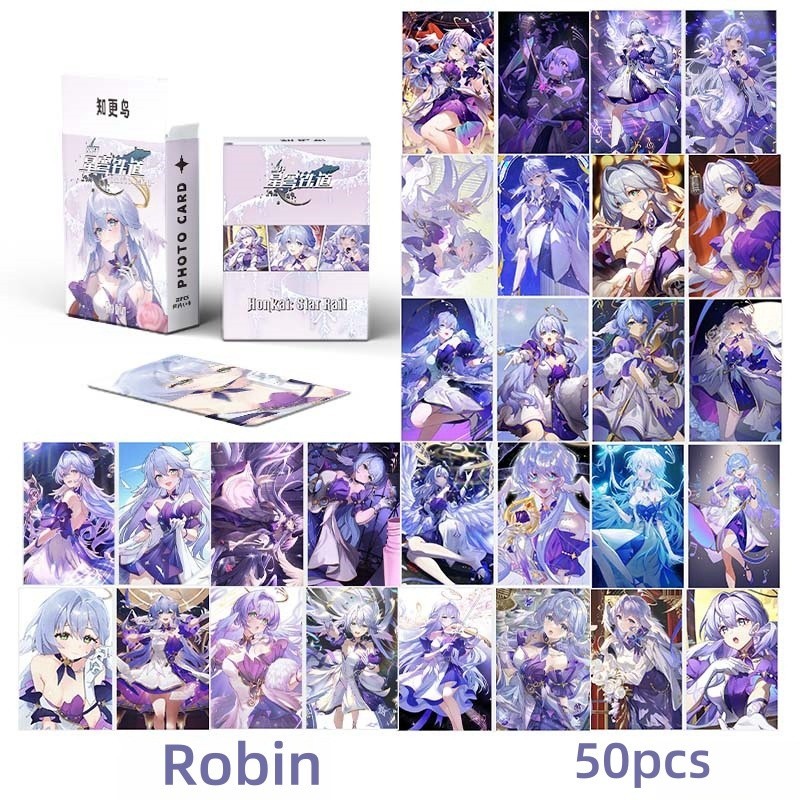 50-55pcs Honkai Star Rail Hologram Laser Lomo Cards Black Swan Kafka ...