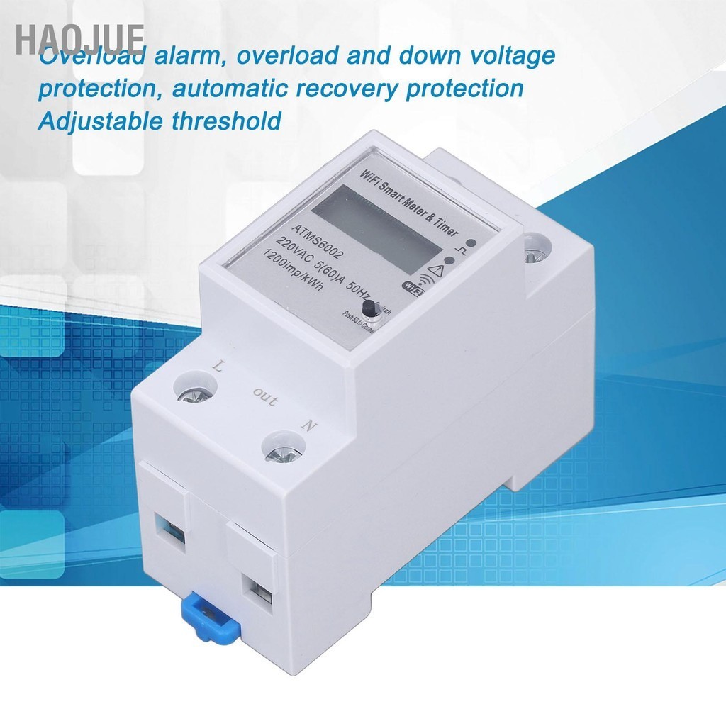 HaoJue WiFi Smart Meter Power Electricity Energy Monitor Switch Single ...