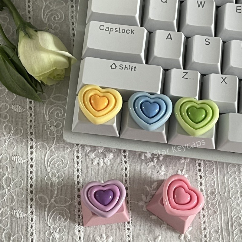 1.25u Ctrl / Fn / Alt Keycaps หัวใจน่ารัก Cross แกน Mechanical Keycap ...