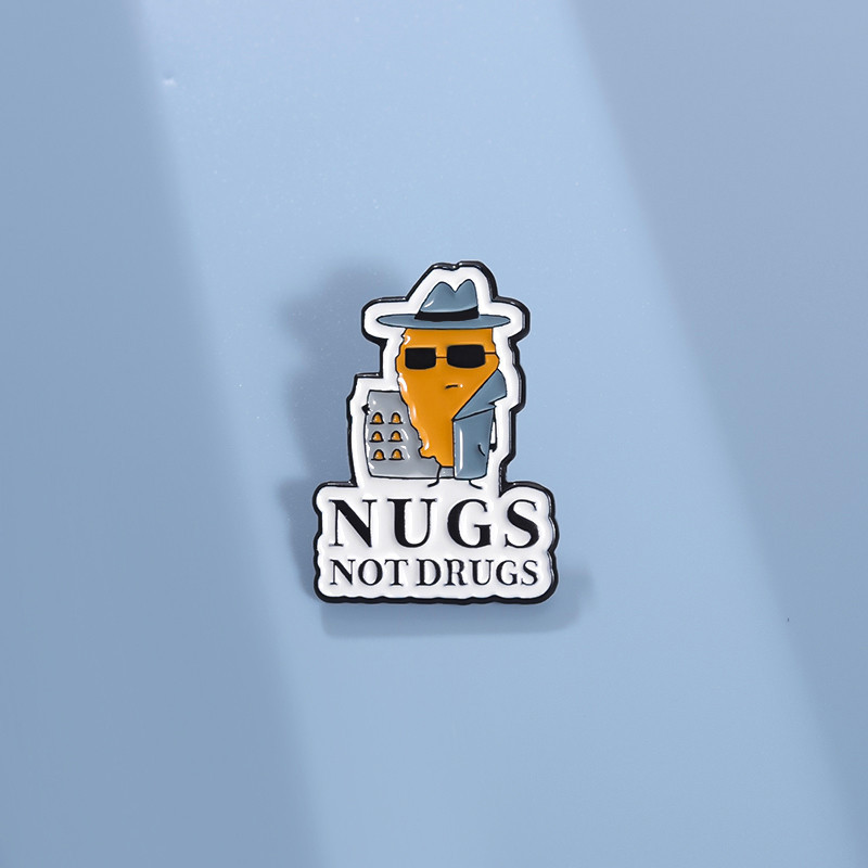 การ์ตูน Nugs ไม่ใช่ยาเสพติด Pins เข็มกลัดข้อความตลกเข็มกลัดป้ายปกโลหะ ...