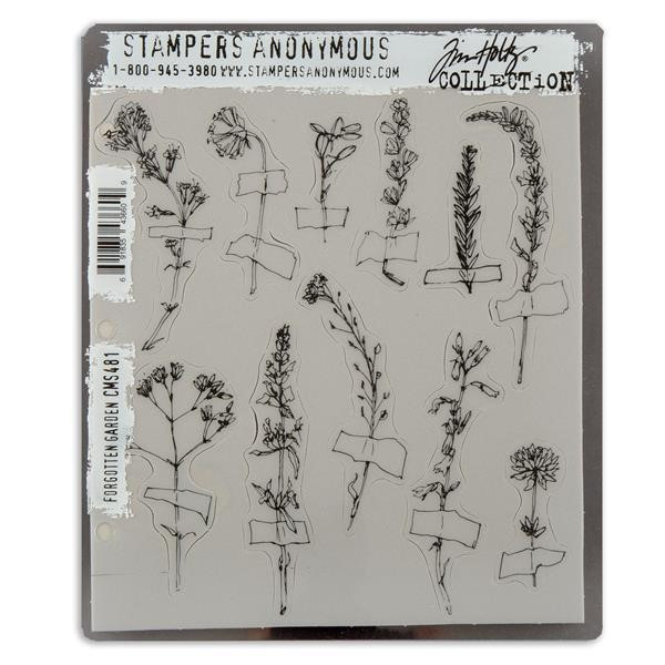 Stampers Anonymous Tim Holtz - Set Di Timbri In Gomma Per Pennellate