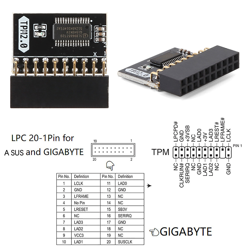 [colog.th] Tpm 2.0 โมดูลรักษาความปลอดภัยการเข้ารหัส 20 พินการ์ดเมนบอร์ด ...