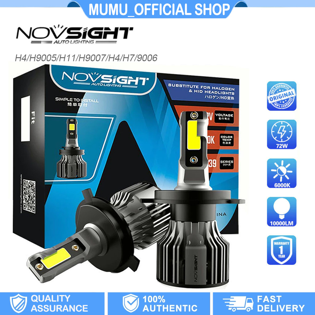 Novsight ไฟหน้ารถยนต์ ไฟตัดหมอก LED N39 H4 H11 H7 H9005 9006 72W ...