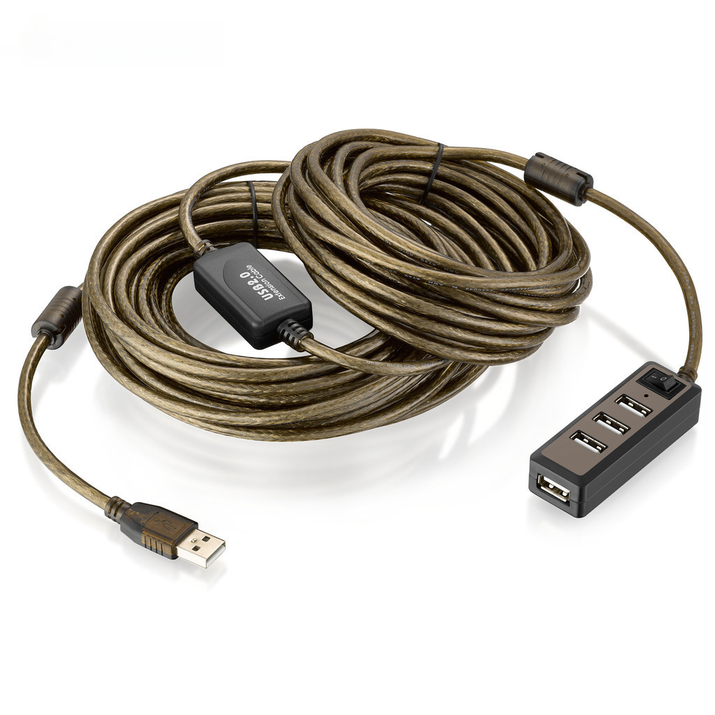 LogiLink UA0143 USB 2.0 Active Repeater Kabel 10 M – Verlängerungskabel Mit Verstärker