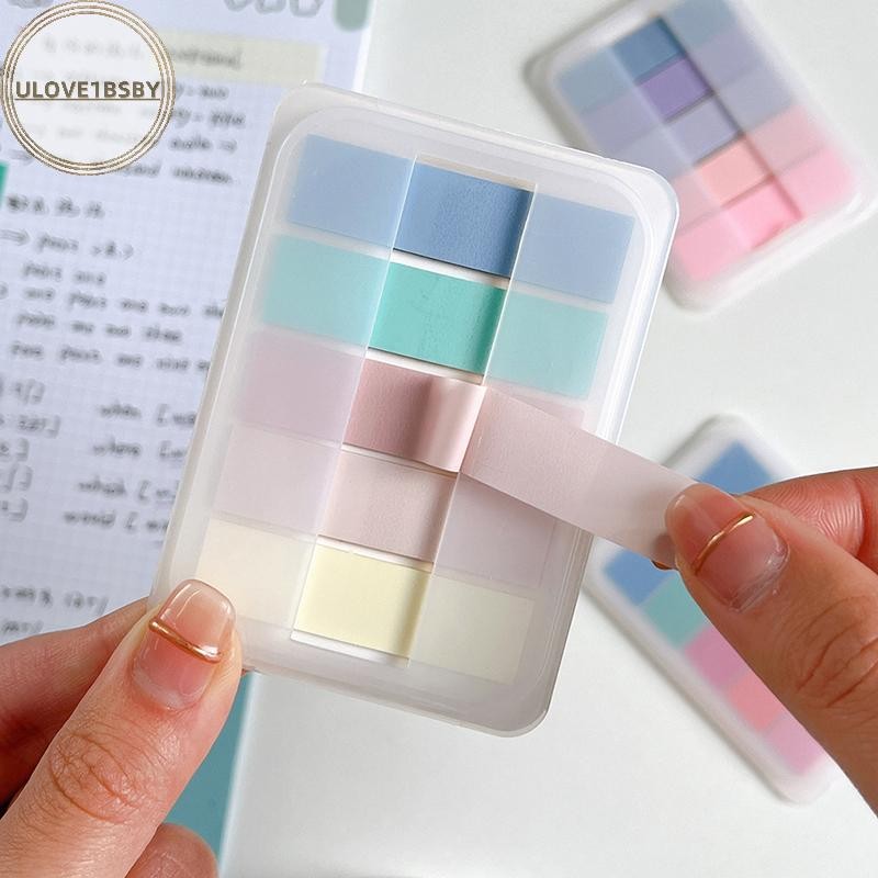 Ulove1bsby 1 ชุด Vintage Morandi สีโปร่งใส Sticky Notes Paster สติกเกอร ...