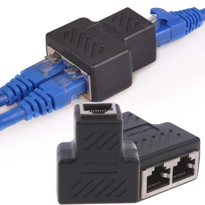 1 to 2 Way RJ45 หัวต่อแยกสายแลน ออกเป็น 2 เส้น(ใช้ได้ทีละเส้น) RJ45 ...