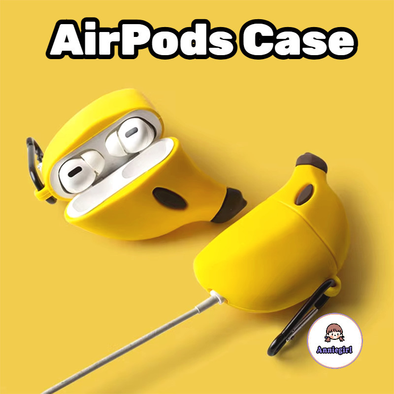 ตลก3ง กล้วยซิลิโคนหูฟังสําหรับ Airpods 1/2/3/4 Pro 2 ป้องกันการสูญหาย ...