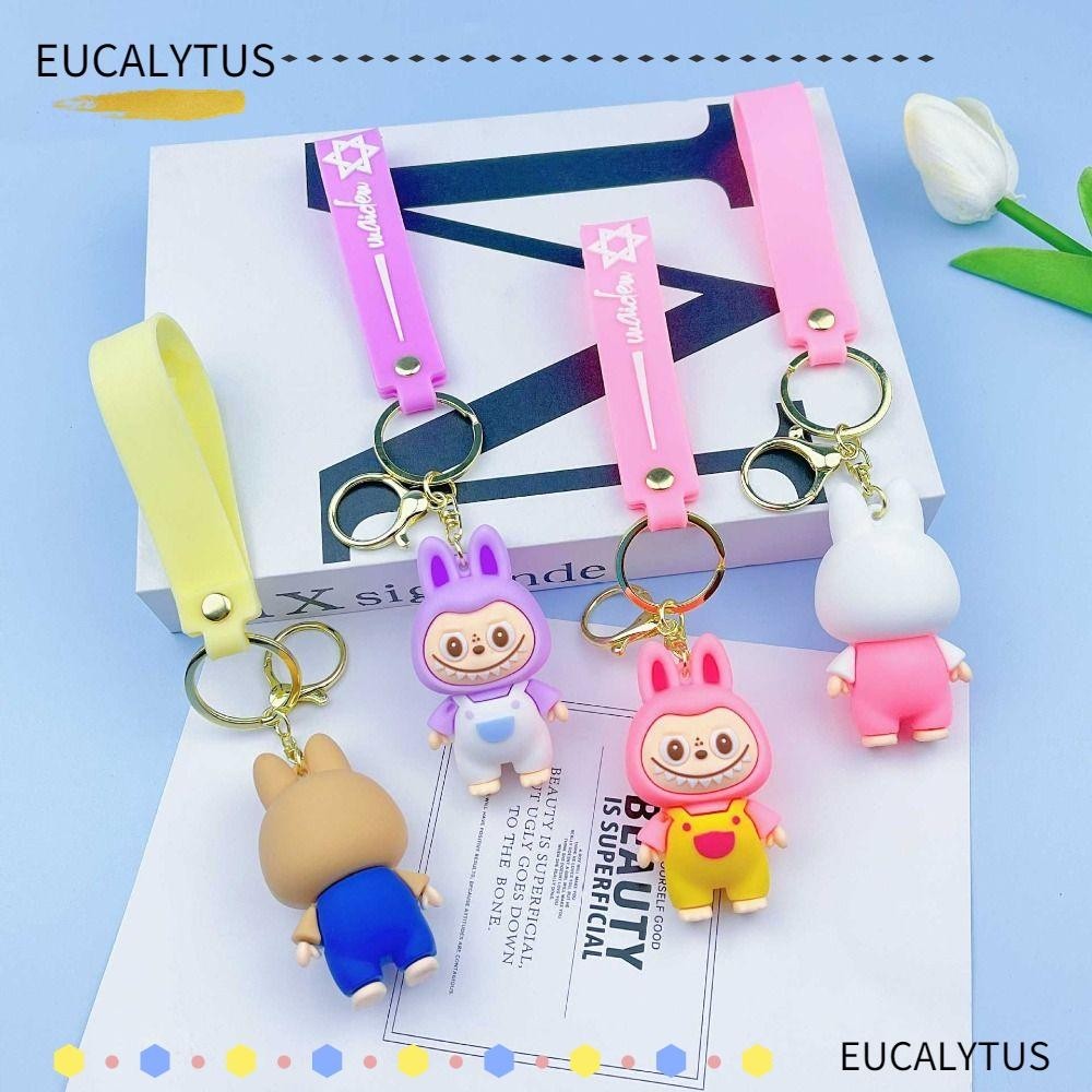 Eutus Labubu Key Chain, แหวนขนาดเล ็ กพวงกุญแจยางนุ ่ มกระเป ๋ าการ ์ ...