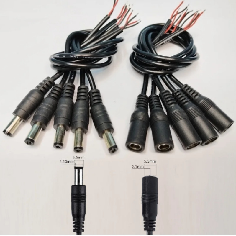 5 คู่-10 คู่ DC 12V Connector 5.5x2.1 มม.ชายและหญิง DC Power Socket ...