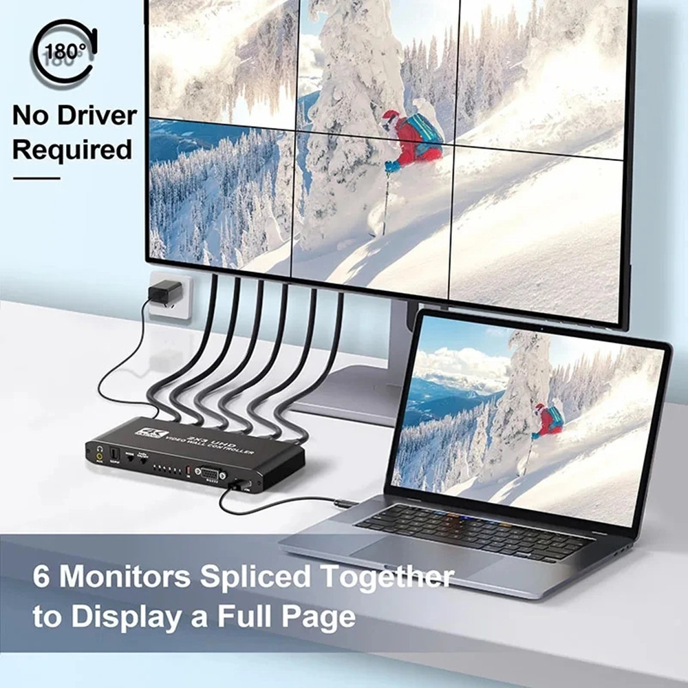 2x3 HDMI Video Wall Screen Controller 4K Splicing โปรเซสเซอร์ 1x2 1x3 ...