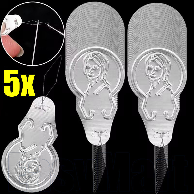 5 ชิ้น Bow Wire Needle Threader-Retractable เข็ม Threading อุปกรณ์ ...