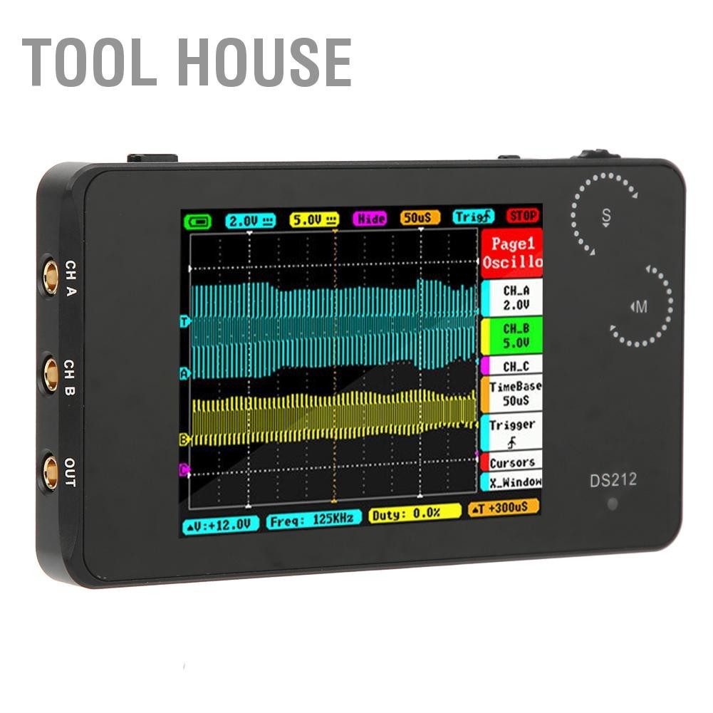 Tool House DS212 ออสซิลโลสโคปดิจิตอลแบบพกพาขนาดพกพา 2 ช่องสัญญาณ ...