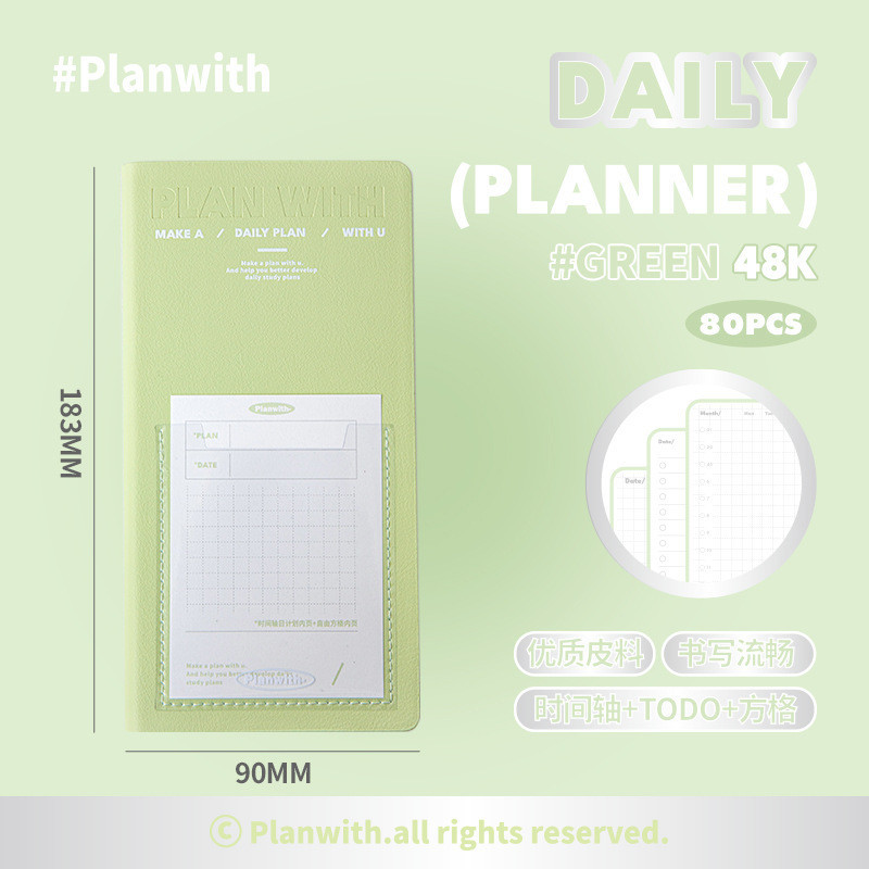 Cdaily|Student Planner todolist Notebook Timeline Checkered Notebook ...