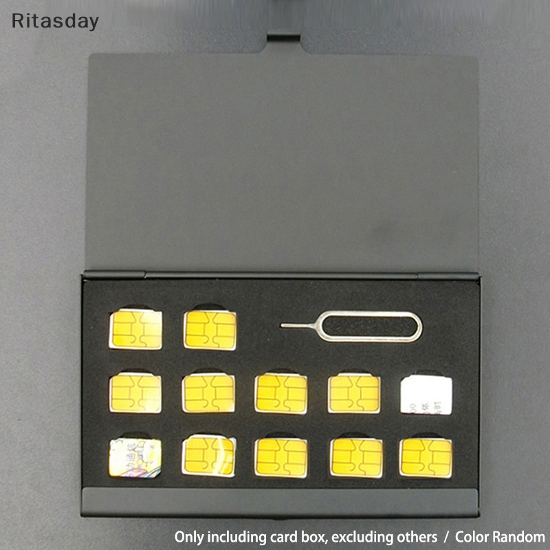 Ritasday 12-Slots-1 + 1-Slot-Card-Pin อลูมิเนียมแบบพกพา SIM Micro Pin ...