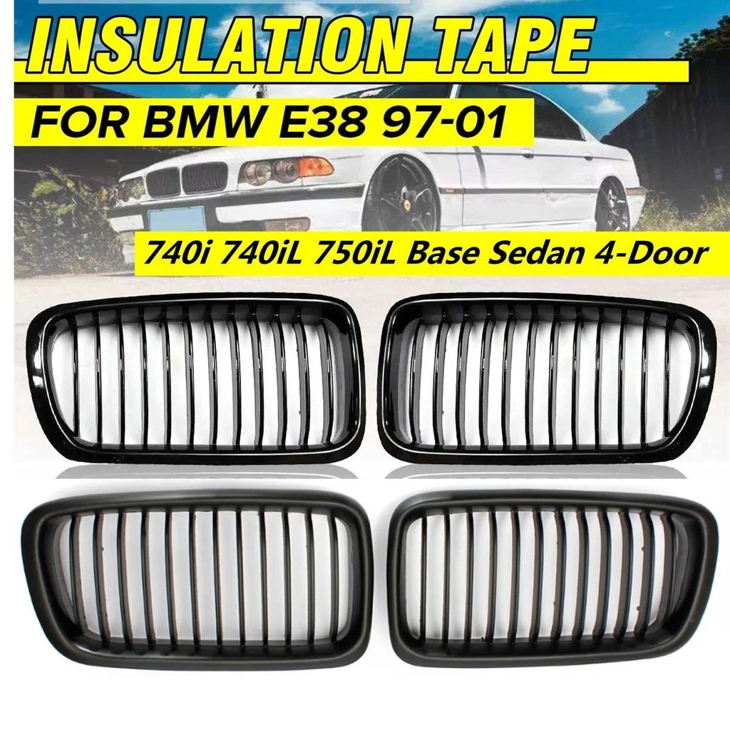 Rm-car คู่กระจังหน้าไตเดี่ยว Slat Grill Grille สําหรับ BMW E38 7 Series ...