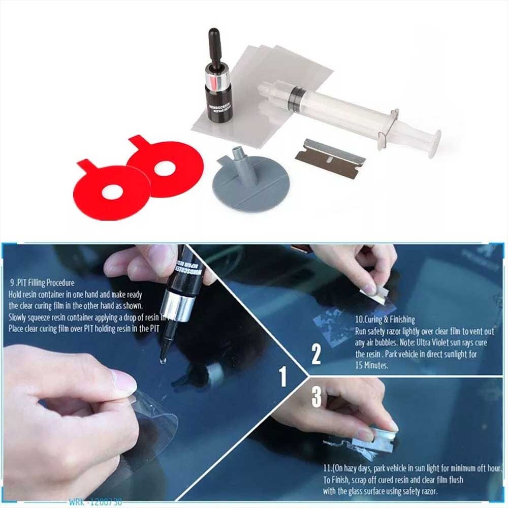 Windshield Repair Kit - Professional Crack & Chip Fix Liquid for Car ...