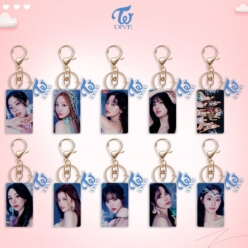 Kpop TWICE พวงกุญแจกระเป ๋ าอะคริลิคอัลบั ้ มใหม ่ DIVE Series Key อุป ...