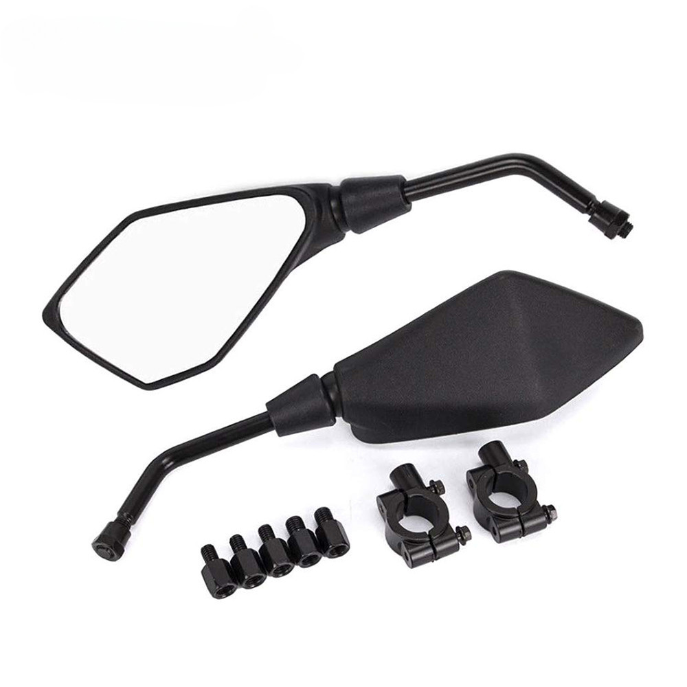 BISHERDER ATV Motorcycle Mirrors - Universal 7/8" Handlebar Mount, Skull Ghost Hand Design - View #10