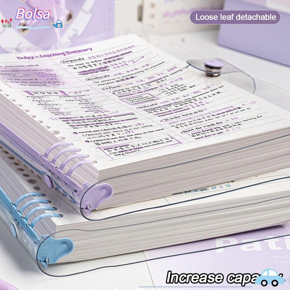 สมุด BOLSA Binder, A5 หนังสือวาระใบหลวม, ทนทานทุกวันวางแผนรายสัปดาห์ ...