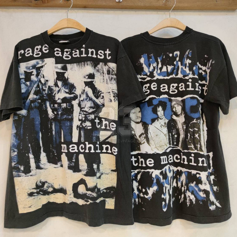 [100% Cotton] [ 23 ] X [ RAGE AGAINST THE MACHINE ] ฟอกไบโอ เสื้อวินเทจ ...