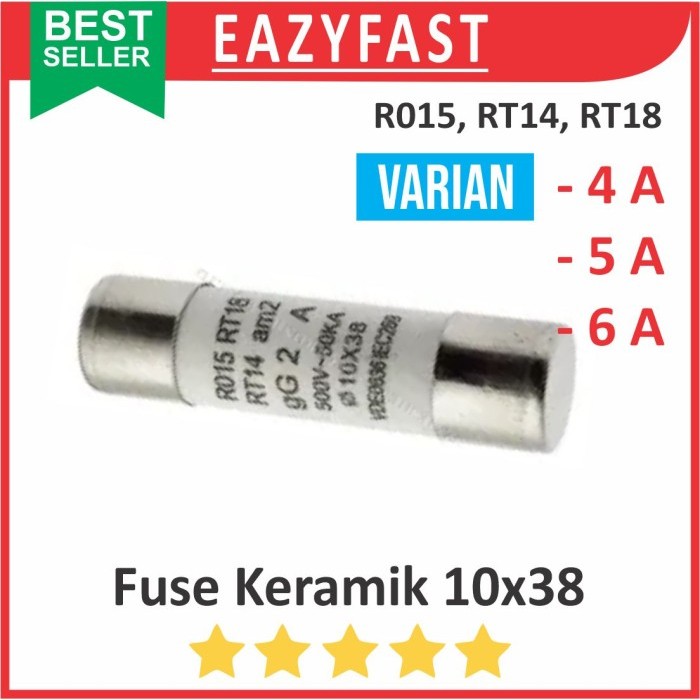 ฟิวส์เซรามิค 10x38 4A 5A 6A 4 5 6 A Ampere R015 RT14 RT18 RT28 32 10 x ...