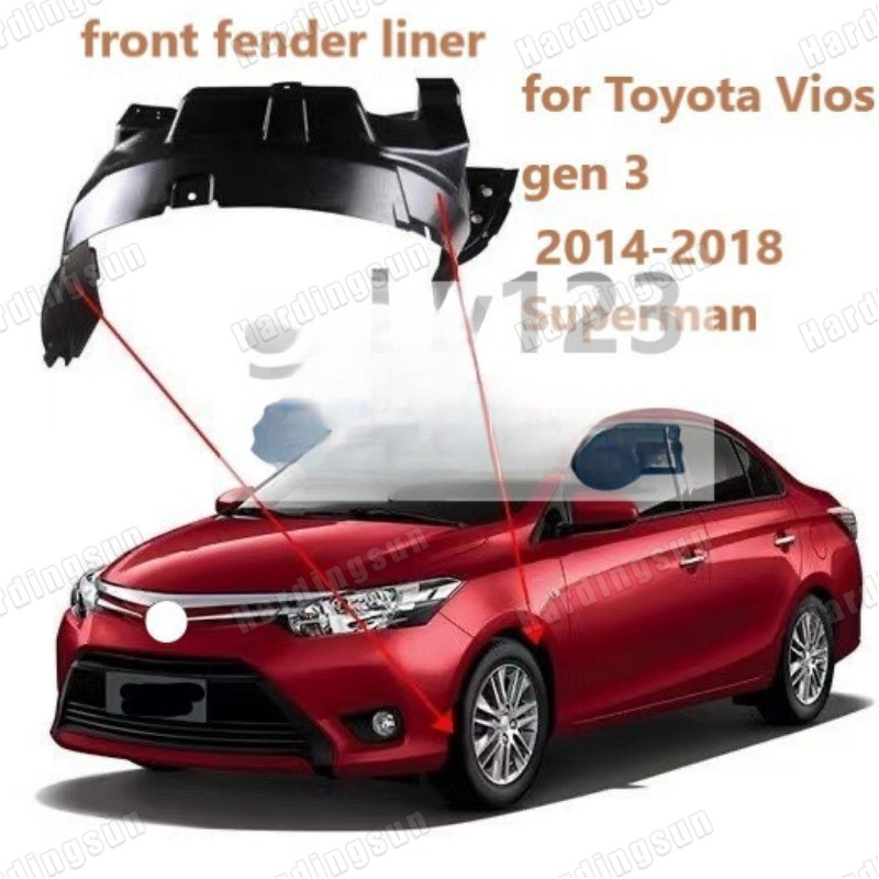 บังโคลนสําหรับ Toyota Vios Third Generation gen 3 2014 2015 2016 2017 ...