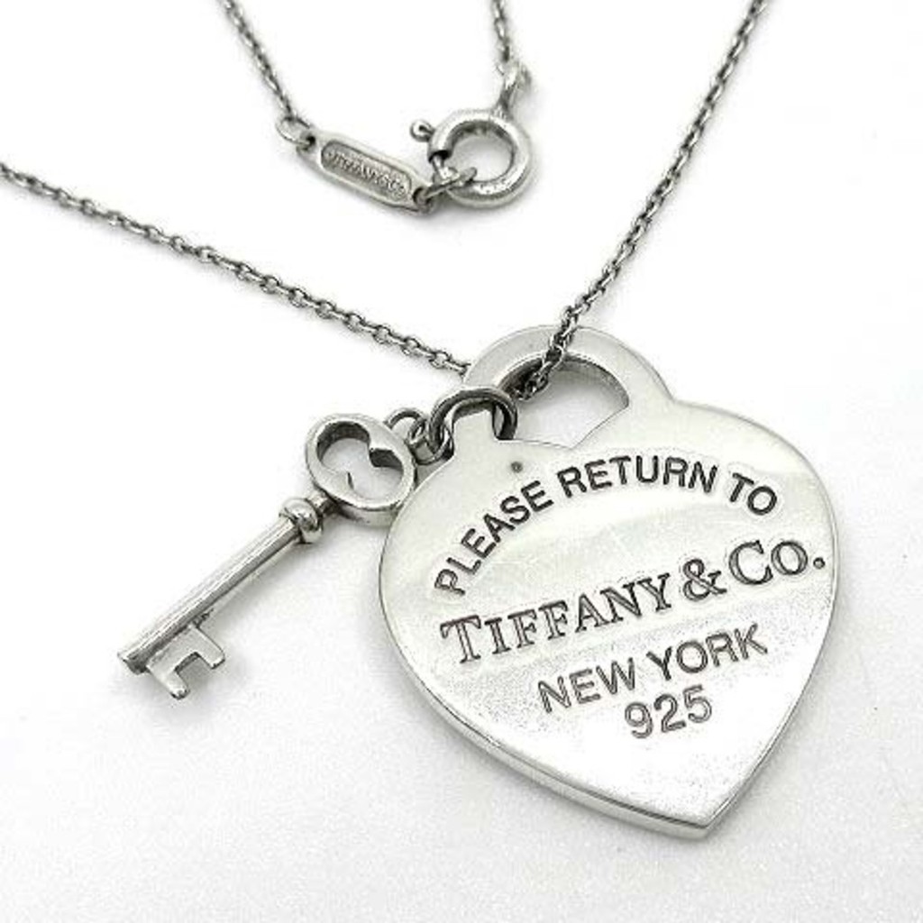 Tiffany & Co Return to Heart Tag Key Pendant Necklace SV925 Direct from