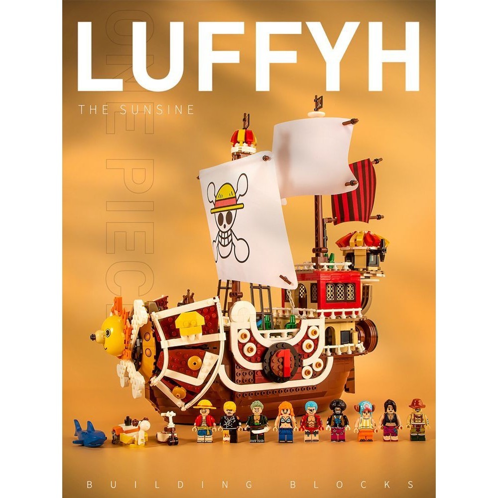 One Piece Building Blocks Wanli Sunshine Luffy Boy ของขวัญโจรสลัดเรือ ...