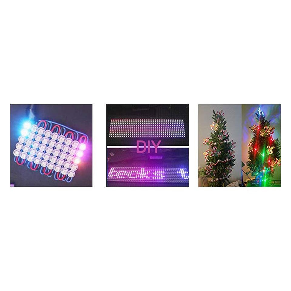 ชิป LED 5V WS2812B พร้อมบอร์ดฮีทซิงค์ WS2811 IC 5050 SMD RGB LED 10x3 ...