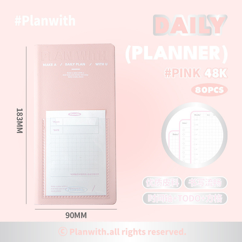 Cdaily|Student Planner todolist Notebook Timeline Checkered Notebook ...