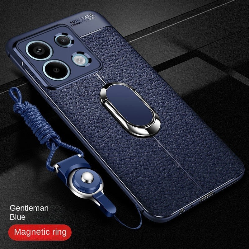 สําหรับ Xiaomi POCO F6 Pro กรณีหนังหรูหราเนื ้ อขาตั ้ งแหวนแม ่ เหล ็ ...