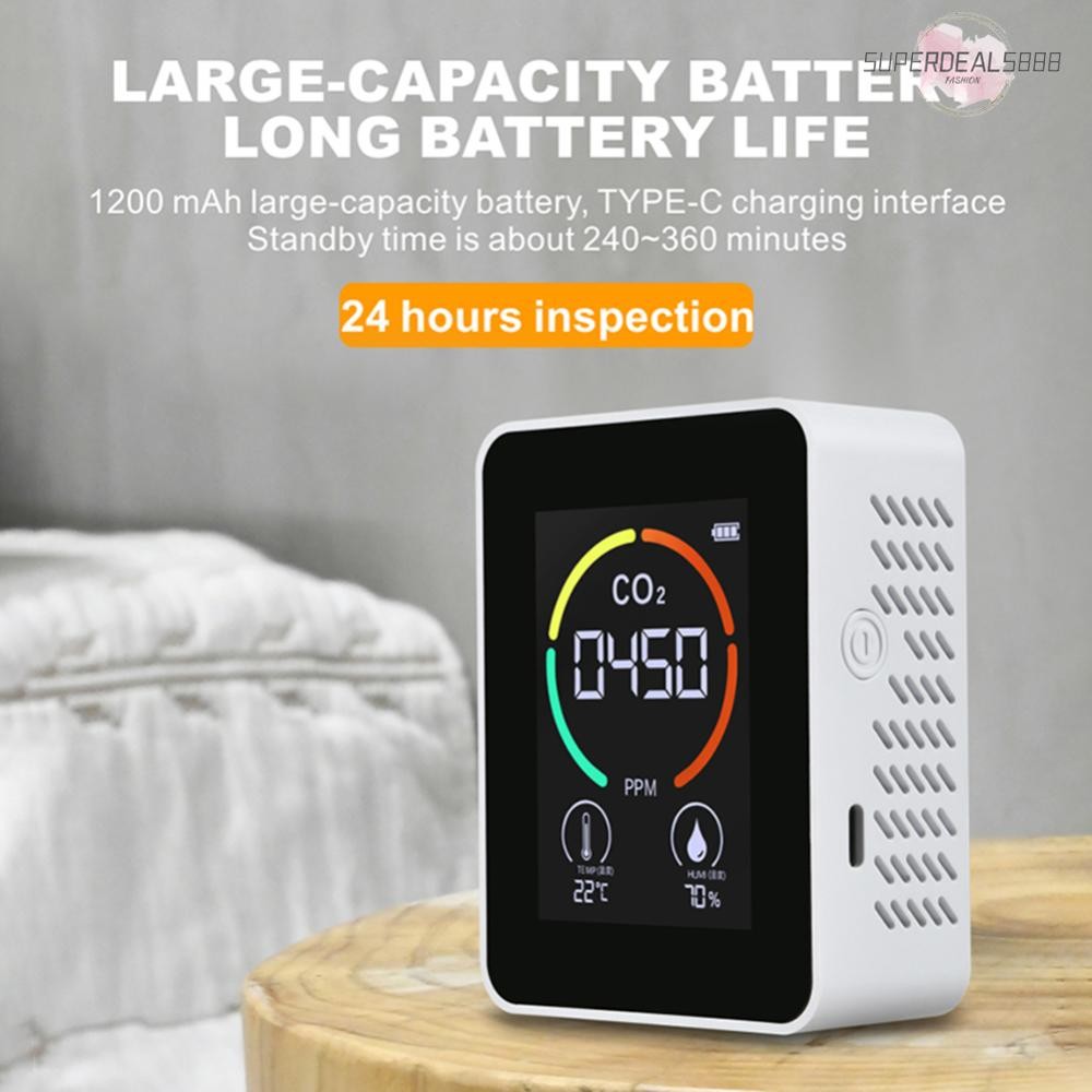 3 in 1 Air Quality Monitor Semiconductor Sensor หน้าจอสี Air Quality ...