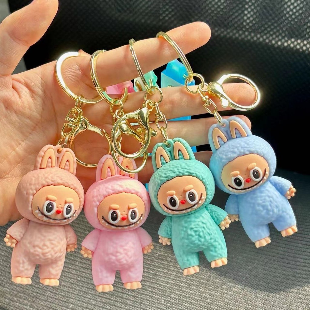 7 ซม.Labubu พวงกุญแจสําหรับรถกุญแจตุ ๊ กตากล ่ องตาบอดมอนสเตอร ์ Pop ...