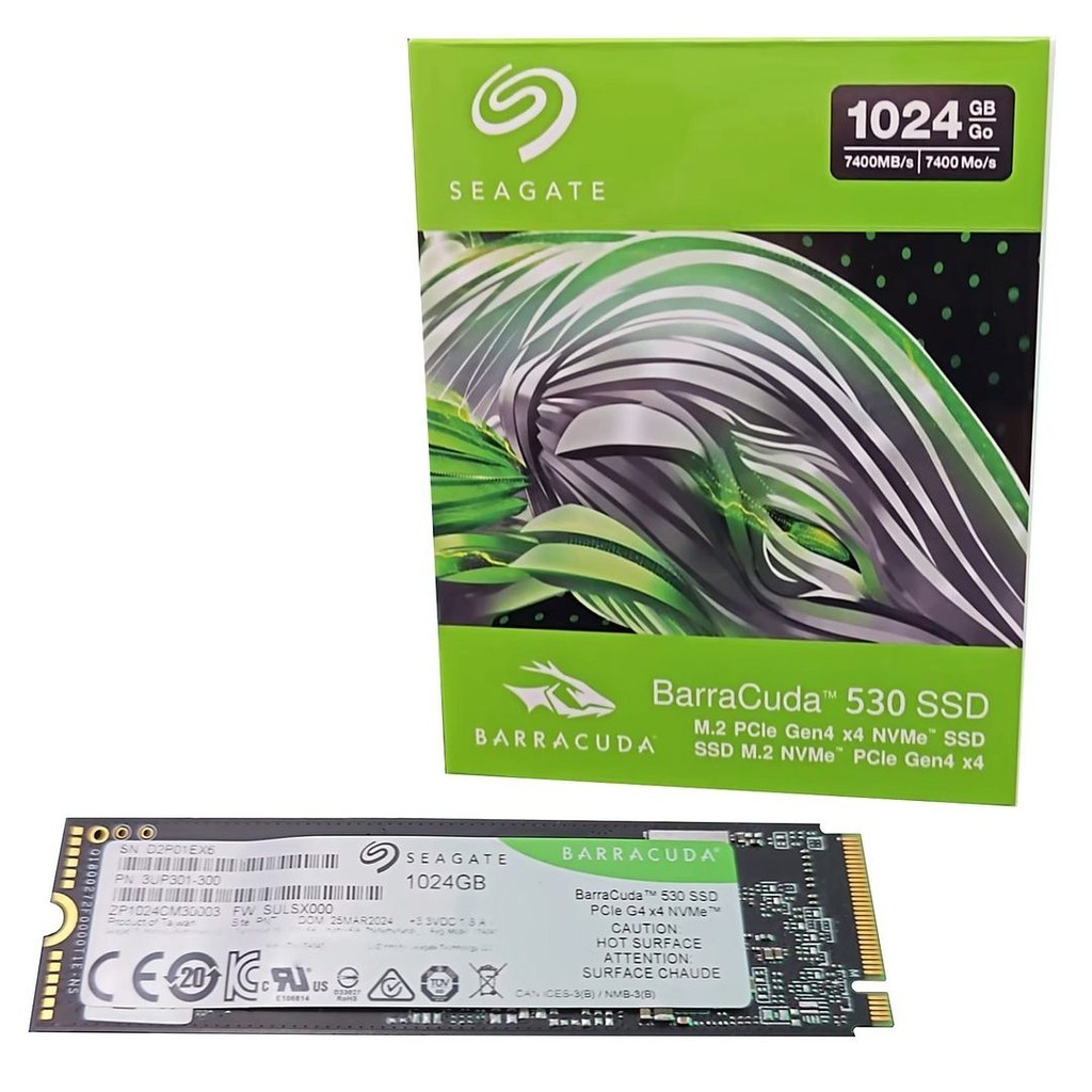 Seagate 1024GB Barracuda 530 PCIe Gen4 NVMe M.2 2280 SSD (7400MB/s ...