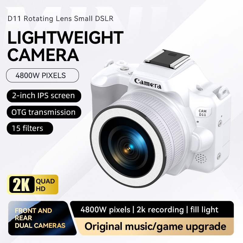 D11 HD 48MP Mini SLR Digital Camera กล้องคู่หน้าและหลัง การเสถียรภาพ ...