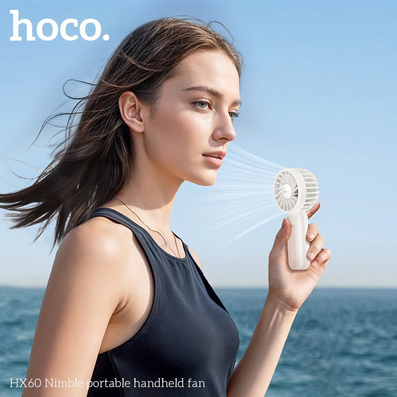 HOCO HX63 Portable Handheld Rechargeable Fan description image