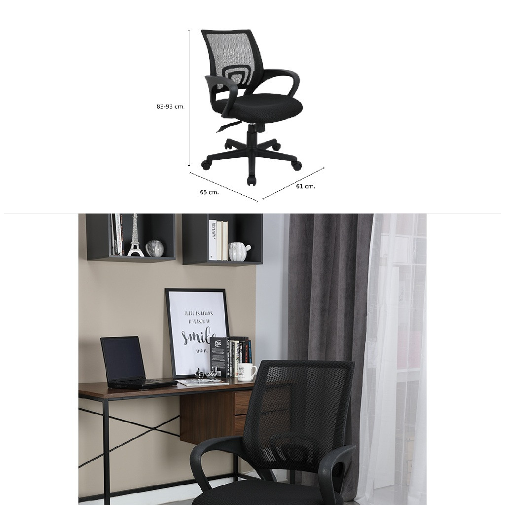 INDEX LIVING MALL เก้าอี้สำนักงาน เก้าอี้ทำงานเพื่อสุขภาพ Ergonomic รุ่น โซซิโอ้ - สีดำ เก้าอี้สีดำ ระบายอากาศดีเยี่ยม รับน้ำหนักได้สูงสุด 100 กิโลกรัม