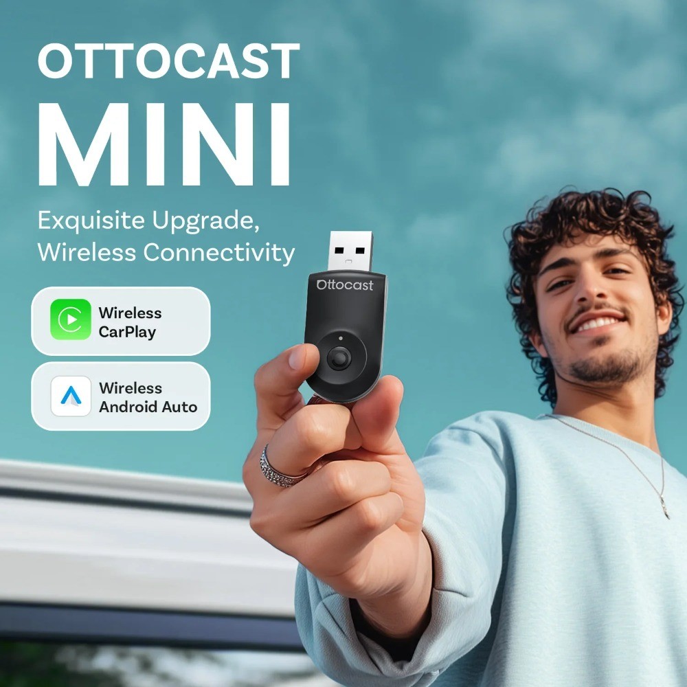 Ottocast MINI 2 in 1 แบบมีสายไร้สาย CarPlay Android อะแดปเตอร์อัตโนมัติ ...
