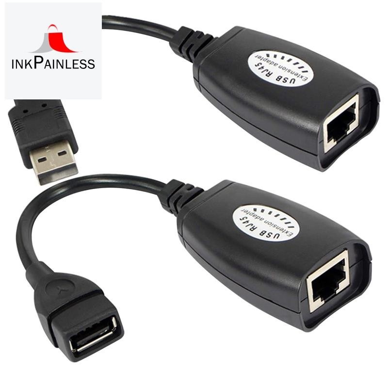 【inkpainless 】USB To RJ45 RJ 45 LAN Cable Extension Adapter Extender ...