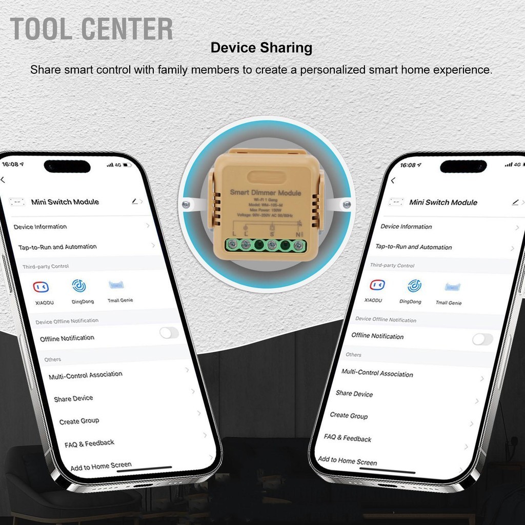 Tool Center สมาร์ท WiFi โมดูลสวิทช์รีเลย์สำหรับ Tuya Voice Control ...